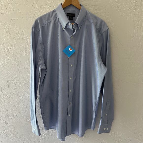 WILKES & RILEY | Supima Cotton Non Iron Tailored Fit Dress Shirt NEW 17x 36/37 - Picture 1 of 13